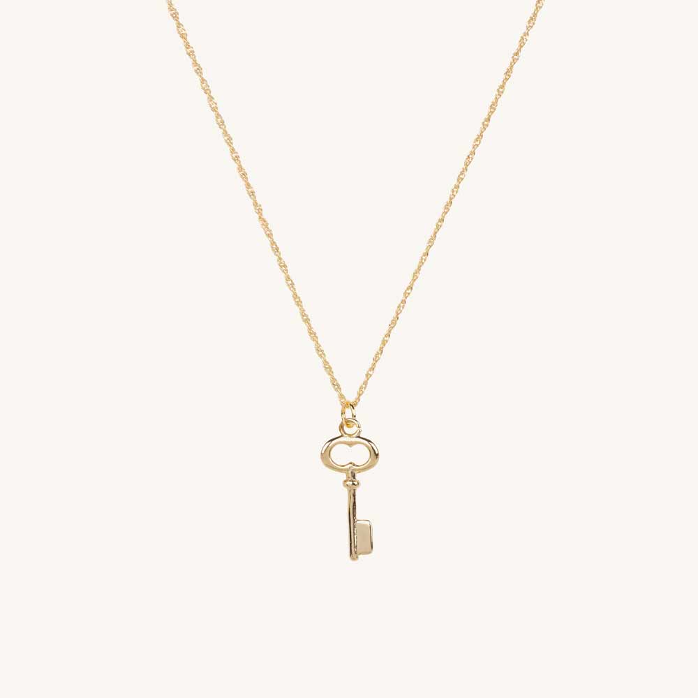Kette aus vergoldetem Sterlingsilber mit Schlüssel-Anhänger