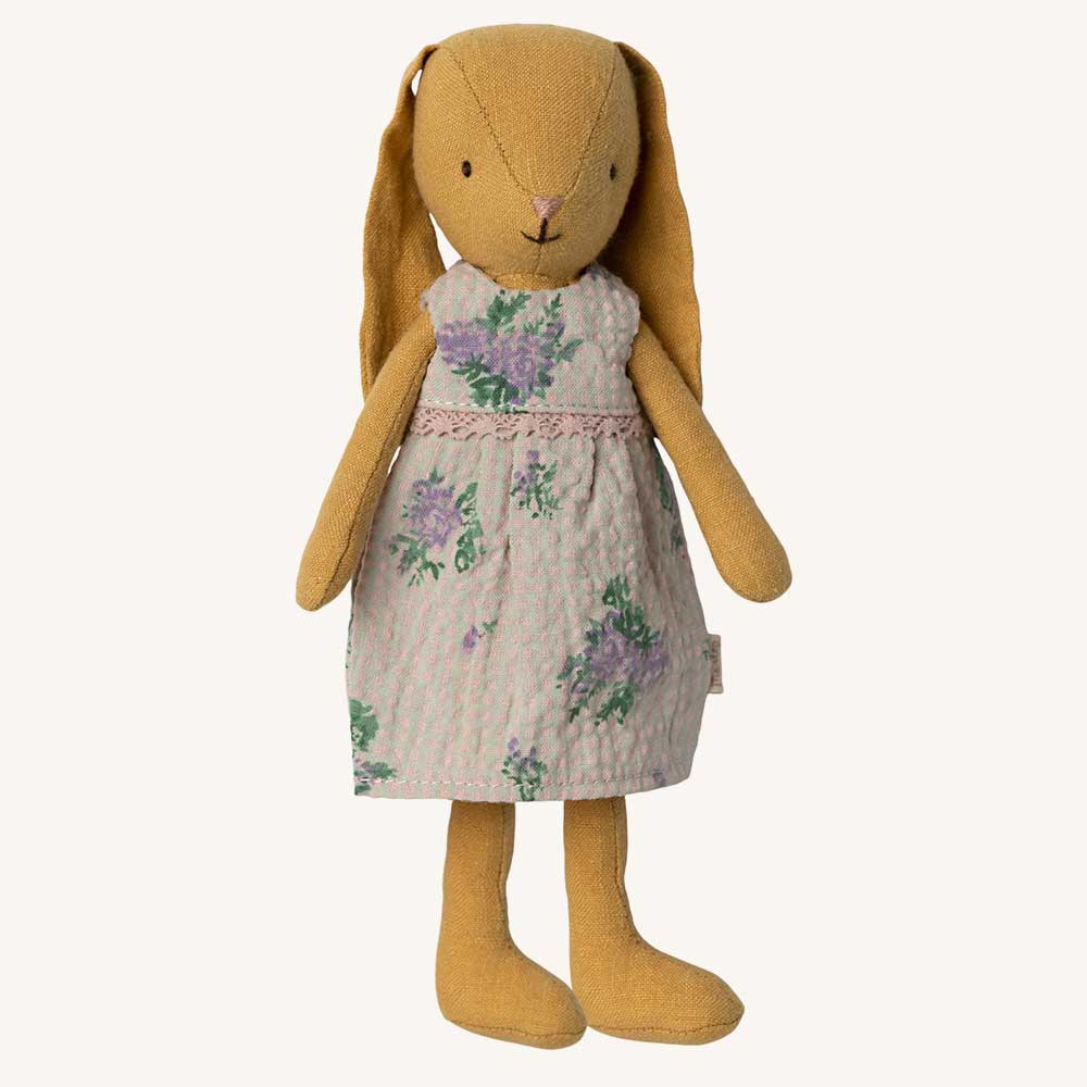Maileg - Hasenmädchen in Blumenkleid - Bunny Size 1 - Dusty Yellow