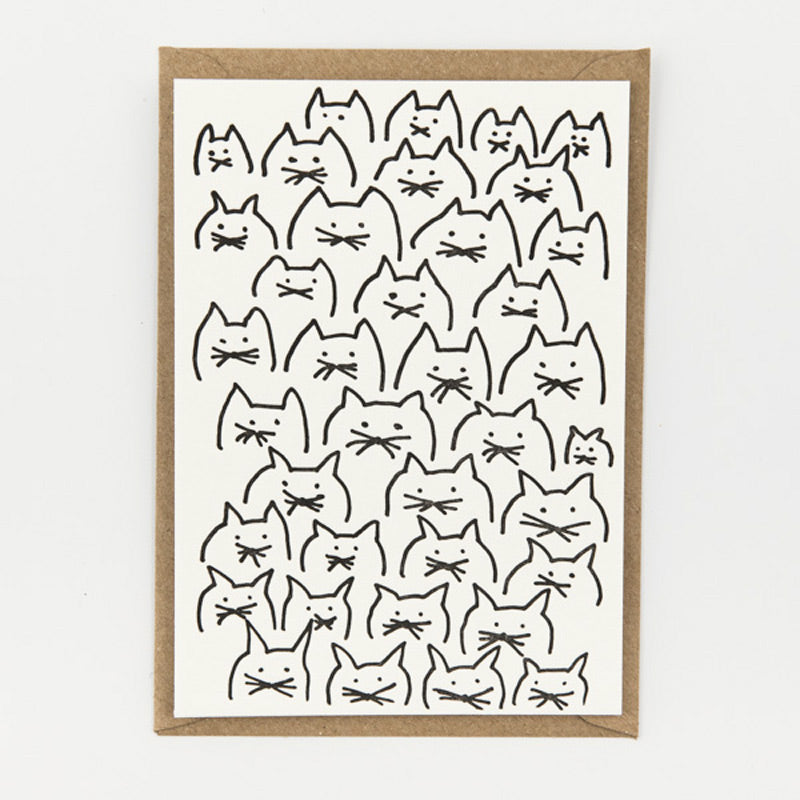Studio Flash ‘More Cats' - Letterpresskarte mit Umschlag
