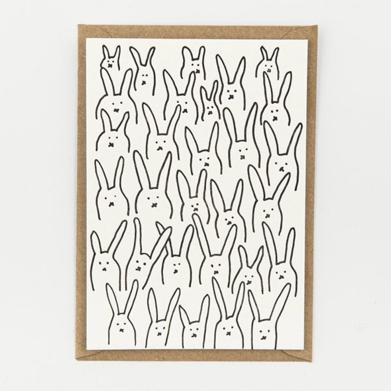 Studio Flash ‘Rabbits' - Letterpresskarte mit Umschlag