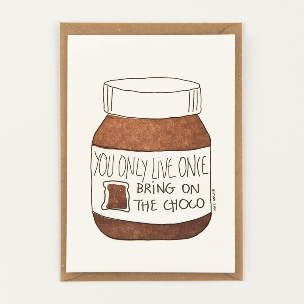 Studio Flash ‘BRING ON THE CHOCO' - Letterpresskarte mit Umschlag