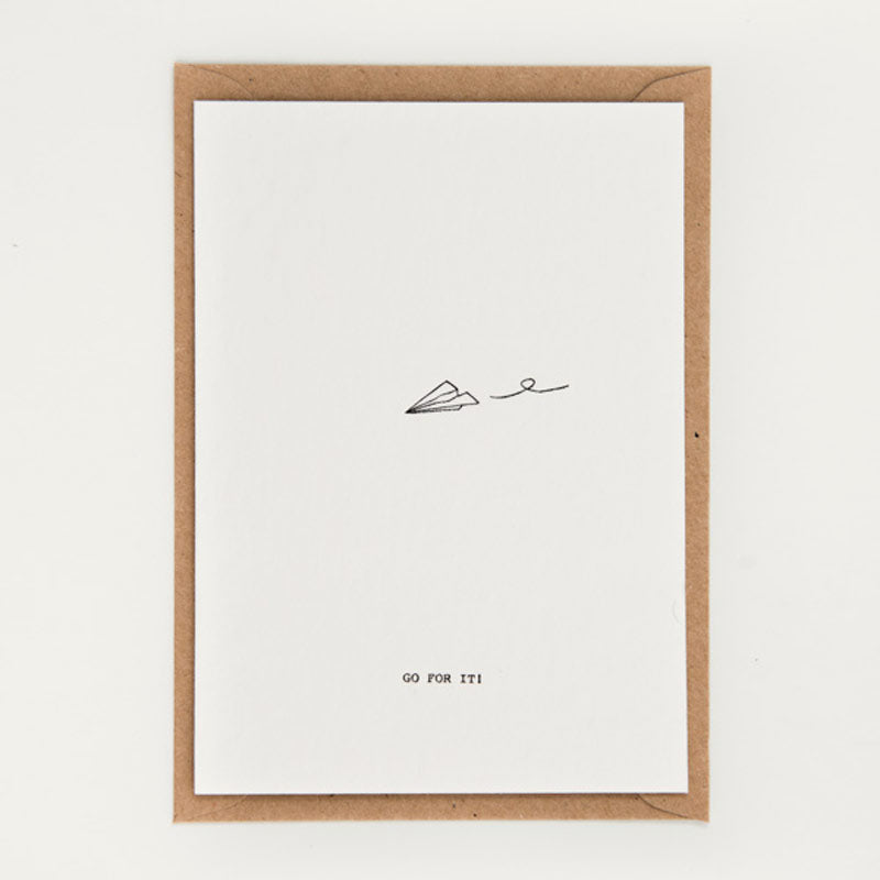 Studio Flash ‘GO FOR IT' - Letterpresskarte mit Umschlag