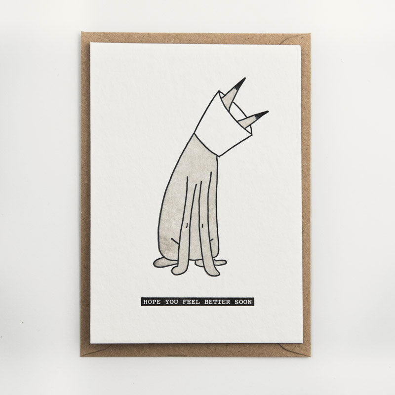 Studio Flash ‘I HOPE YOU FEEL BETTER SOON’ - Letterpresskarte mit Umschlag