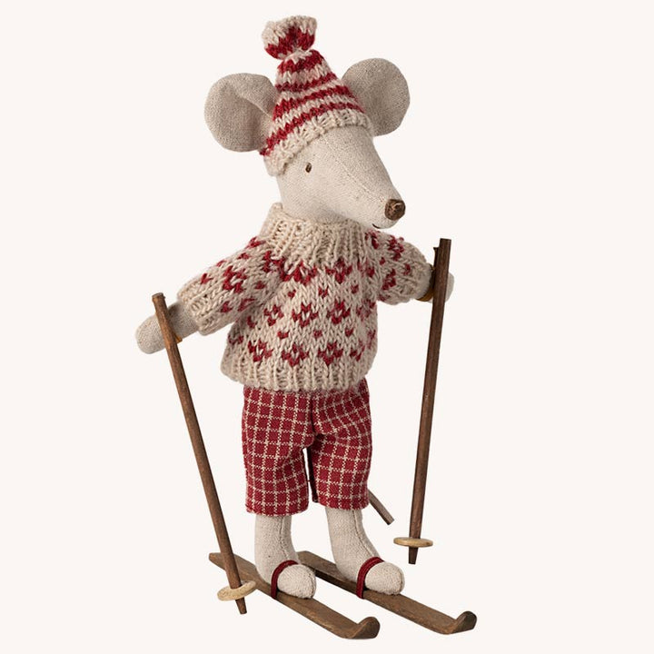 Wintermaus mit Ski - Mama Maus