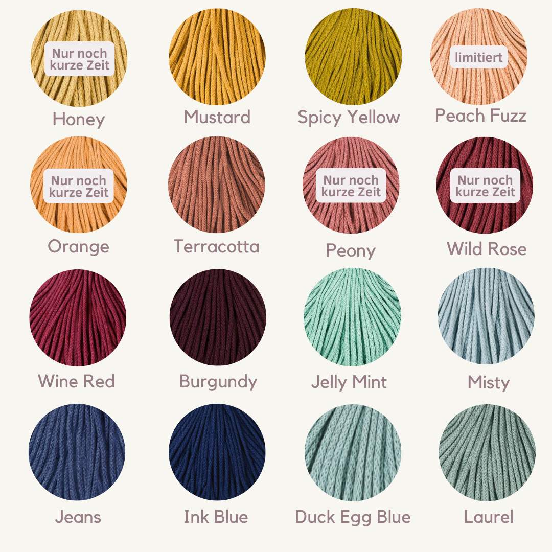 Bobbiny Flechtkordel Junior 3mm - 100 Meter