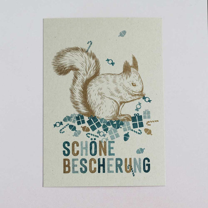 Hungry Paper / Togethery - ‘SCHÖNE BESCHERUNG' -  Risoprint Postkarte