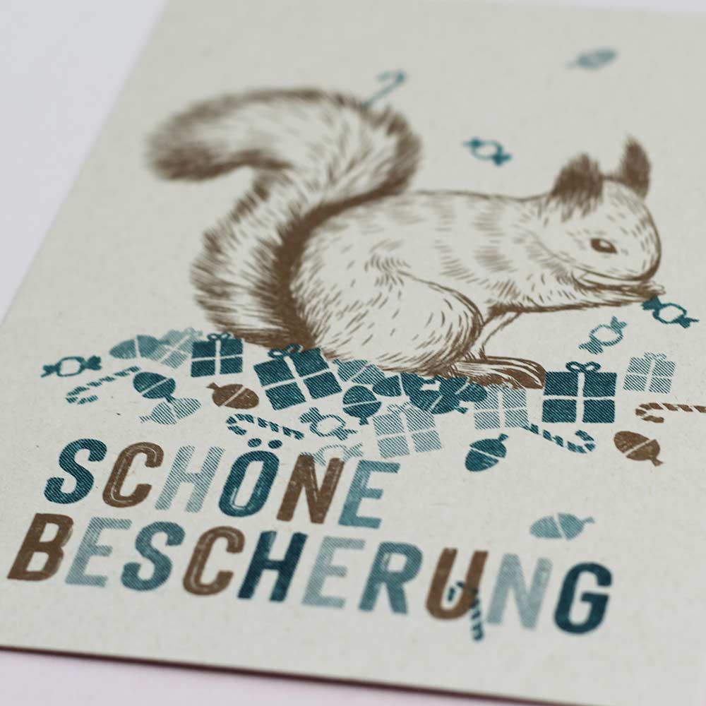 Hungry Paper / Togethery - ‘SCHÖNE BESCHERUNG' -  Risoprint Postkarte