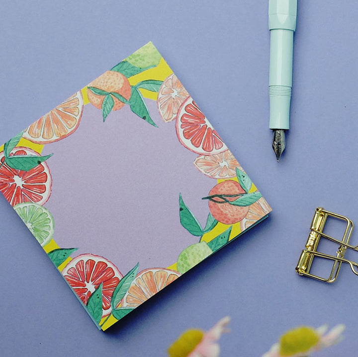 wonder of today - Notizblock 10x10 cm - Citrusfrüchte