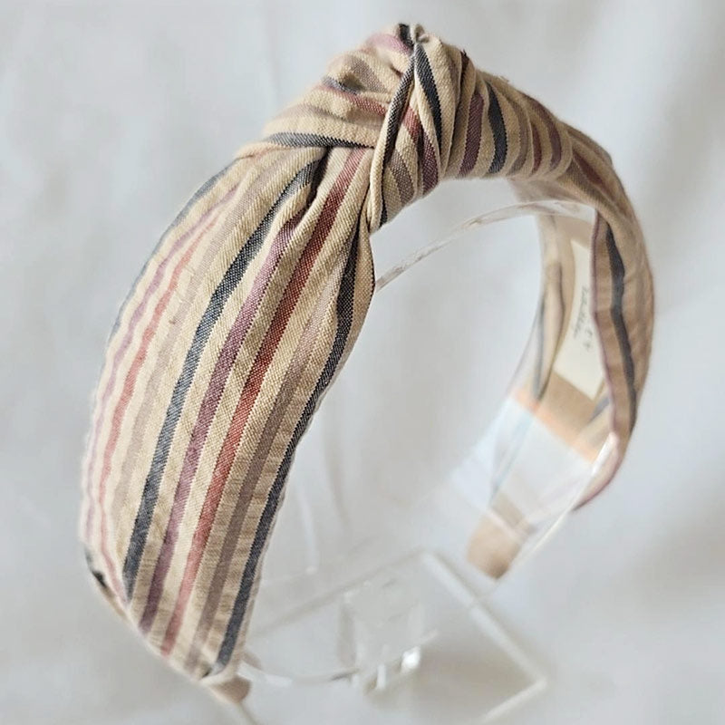 Haarreif mit Knoten - bunte Streifen