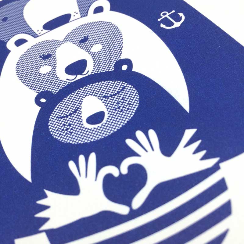 Von Muttern Letterpress - ‘BEARY HAPPY' - Klappkarte mit Umschlag