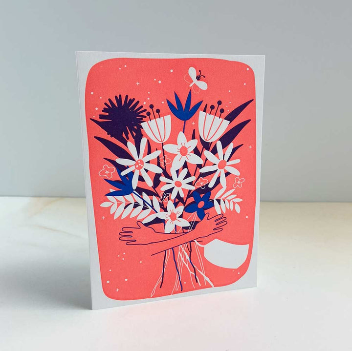 Von Muttern Letterpress - ‘FLOWERS' - Klappkarte mit Umschlag