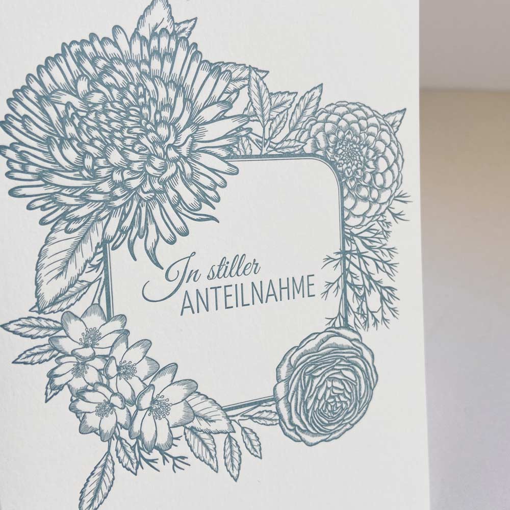 Von Muttern Letterpress - ‘IN STILLER ANTEILNAHME' - Klappkarte mit Umschlag