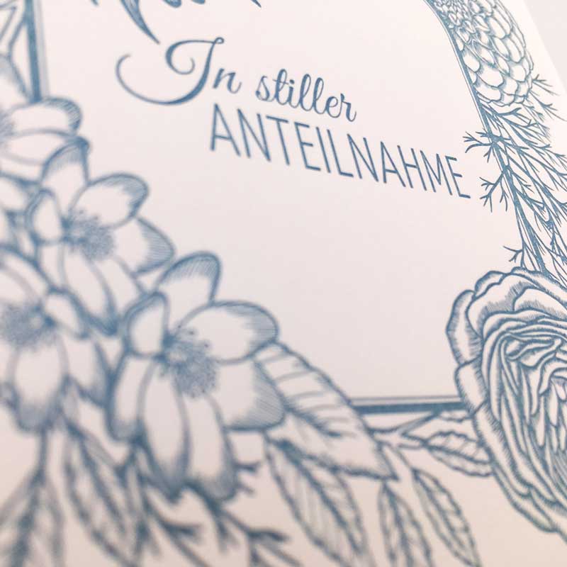 Von Muttern Letterpress - ‘IN STILLER ANTEILNAHME' - Klappkarte mit Umschlag