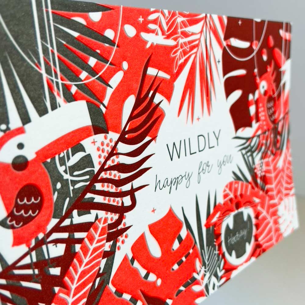 Von Muttern - ‘WILDLY HAPPY' - Letterpress Postkarte