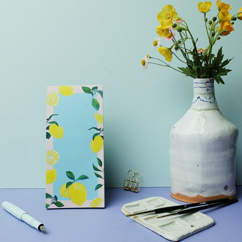 wonder of today - Notizblock 10x20 cm - Zitronen