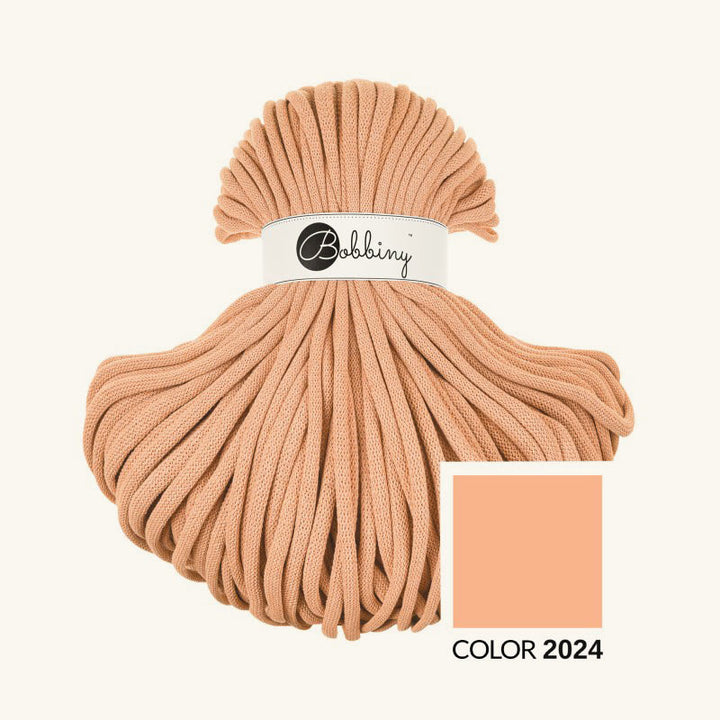 Limitierte Farbe 2024: Peach Fuzz - Bobbiny Flechtkordel Jumbo 9mm - 100 Meter