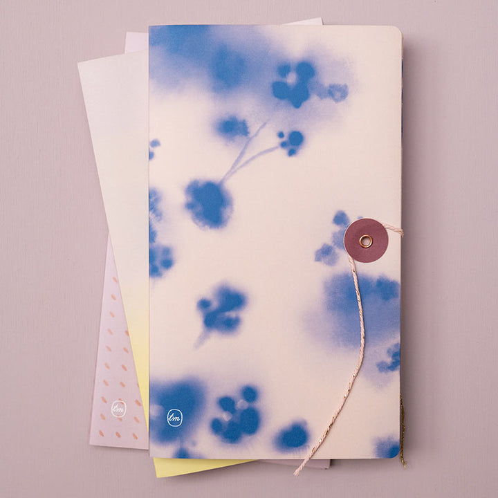 Tinne+Mia - Notizbuch mit japanischem Verschluss - Blue Blossom