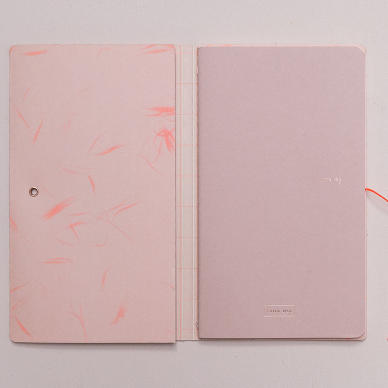 Tinne+Mia - Notizbuch mit japanischem Verschluss - Coral Feathers