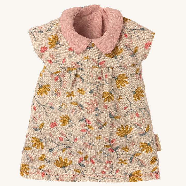 Maileg Leinenkleid mit Blumen -  Größe: Teddy Mama