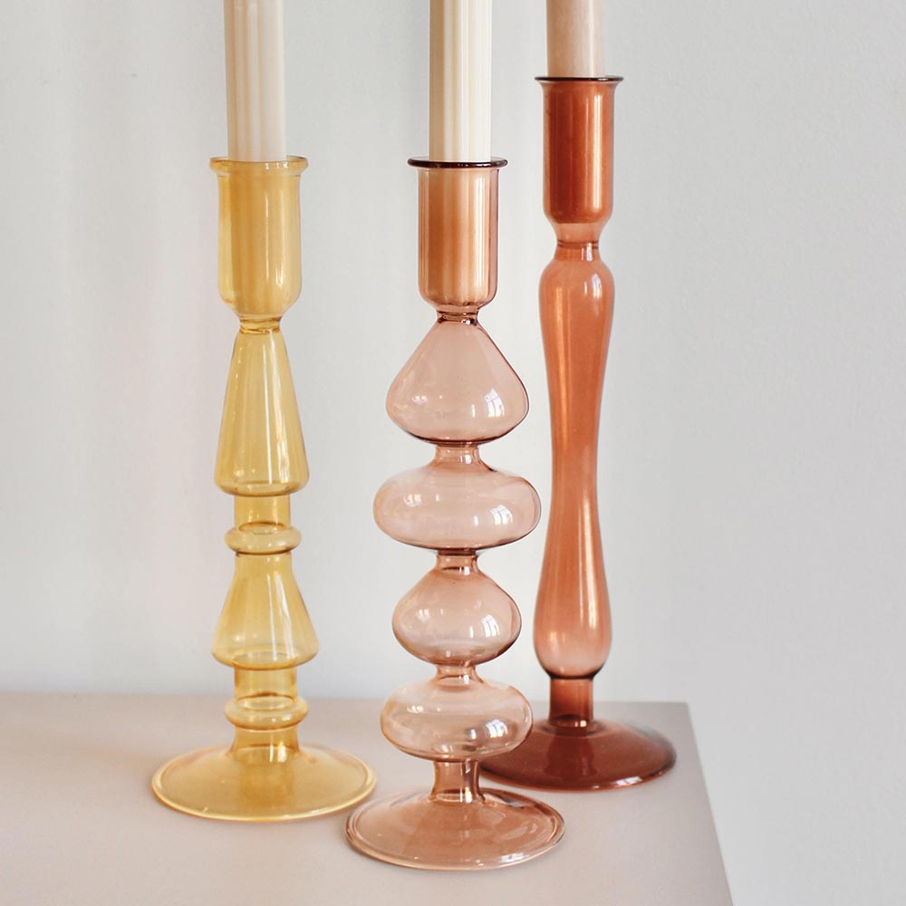 Handgefertigter Kerzenständer aus Glas