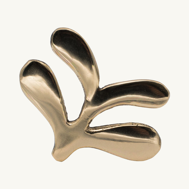 2er-Set Möbelgriffe / Türknopf aus Messing in Blattform - Leaf Knob