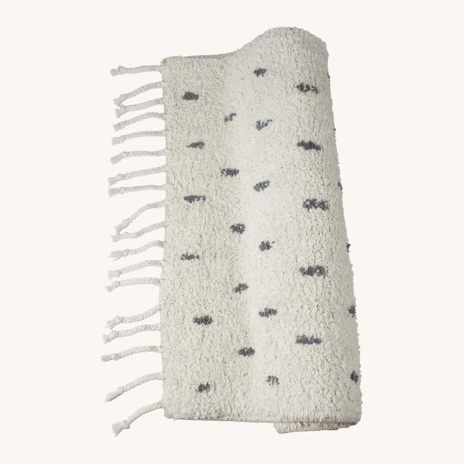 Vorleger / Badematte Strichmuster - 80 x 50 cm - Dots grau