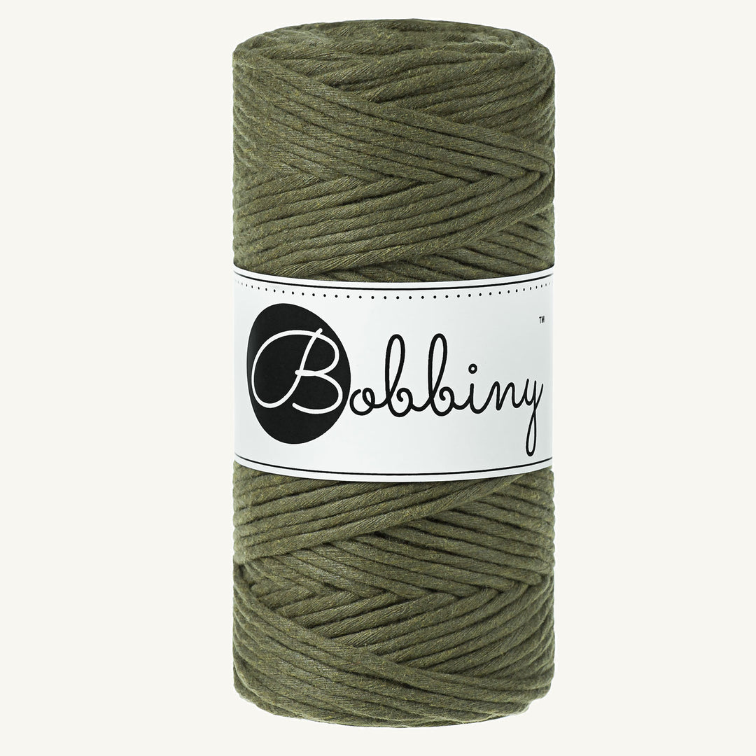 Bobbiny Makrameekordel - Regular 3mm - 100 Meter - Farbe Avocado