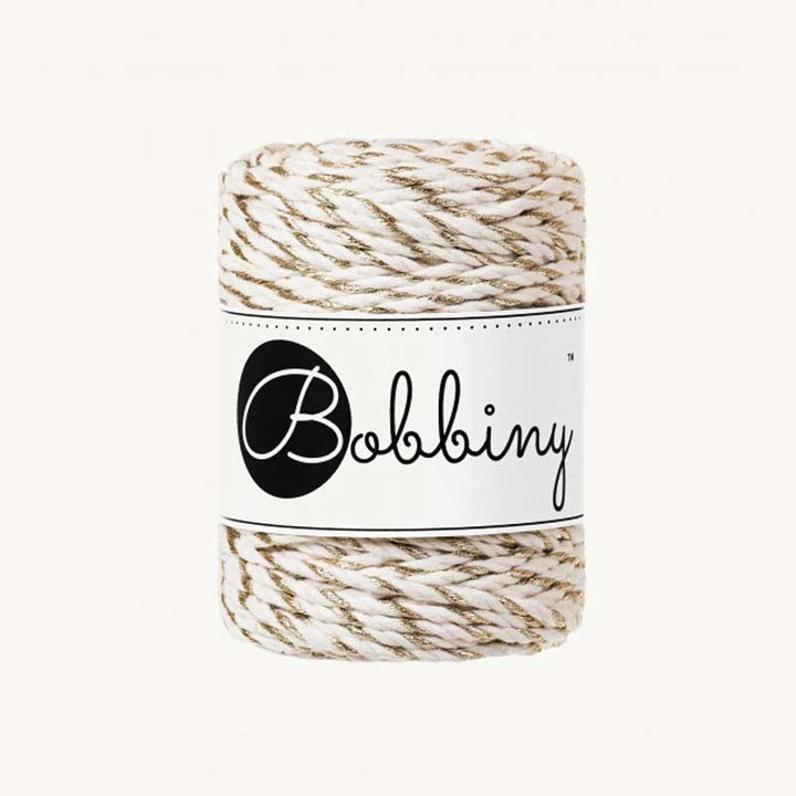 Bobbiny Makrameekordel 3PLY - Metallic Twist 3 mm - 50 Meter