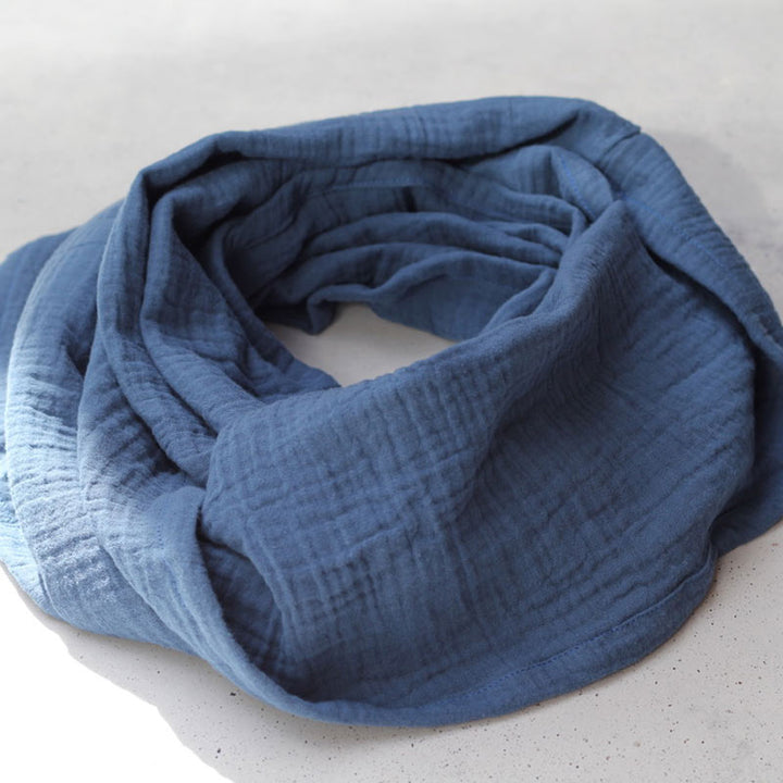 Loop-Schal aus Musselin (Double Gauze) - Jeansblau