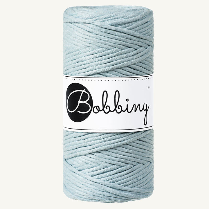 Bobbiny Makrameekordel - Regular 3mm - 100 Meter - Farbe Misty / Babyblau
