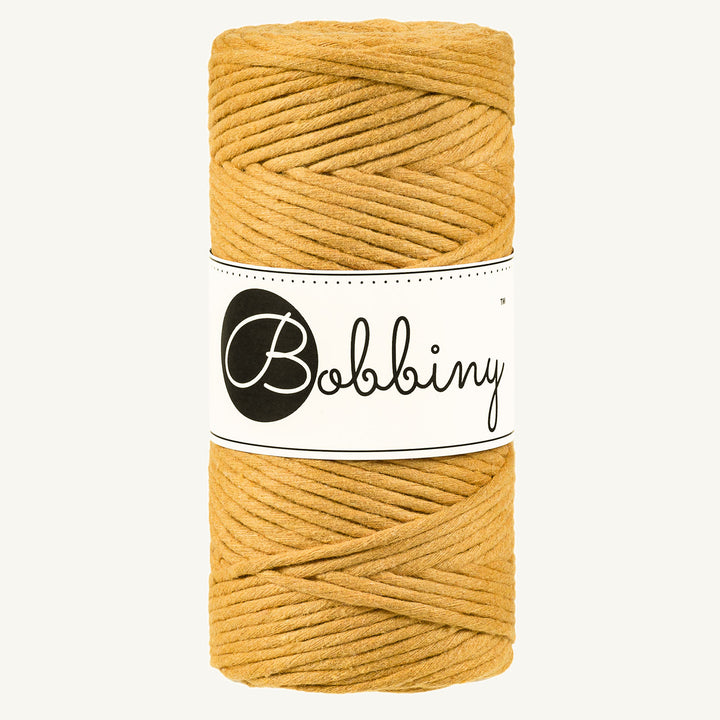 Bobbiny Makrameekordel - Regular 3mm - 100 Meter - Farbe Mustard / Senf