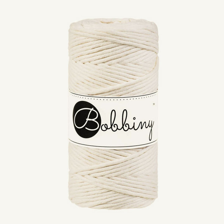 Bobbiny Makrameekordel - Regular 3mm - 100 Meter - Farbe Natural / Natur