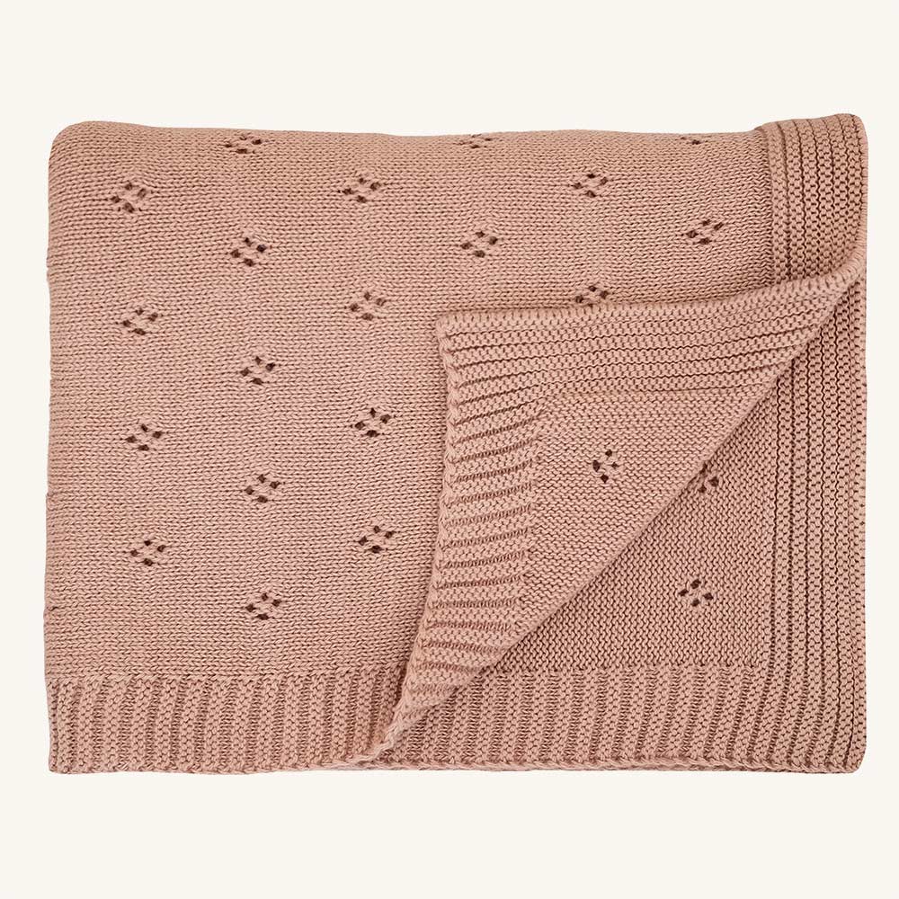 Strickdecke aus Bio-Baumwolle - Almond - 100 x 80 cm