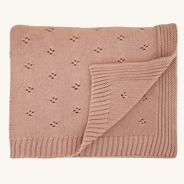 Strickdecke aus Bio-Baumwolle - Almond - 100 x 80 cm