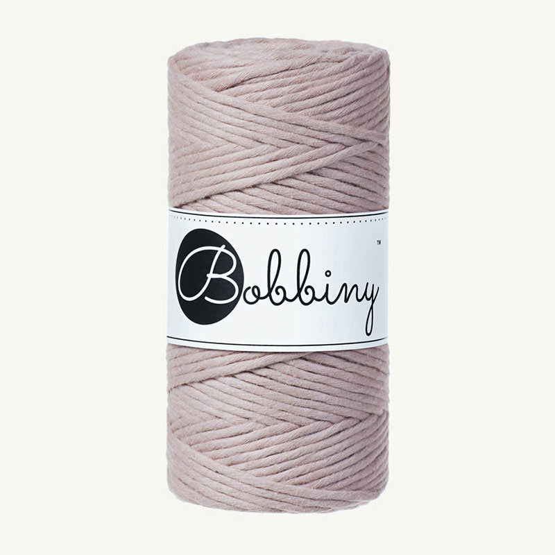 Bobbiny Makrameekordel - Regular 3mm - 100 Meter - Farbe Pearl