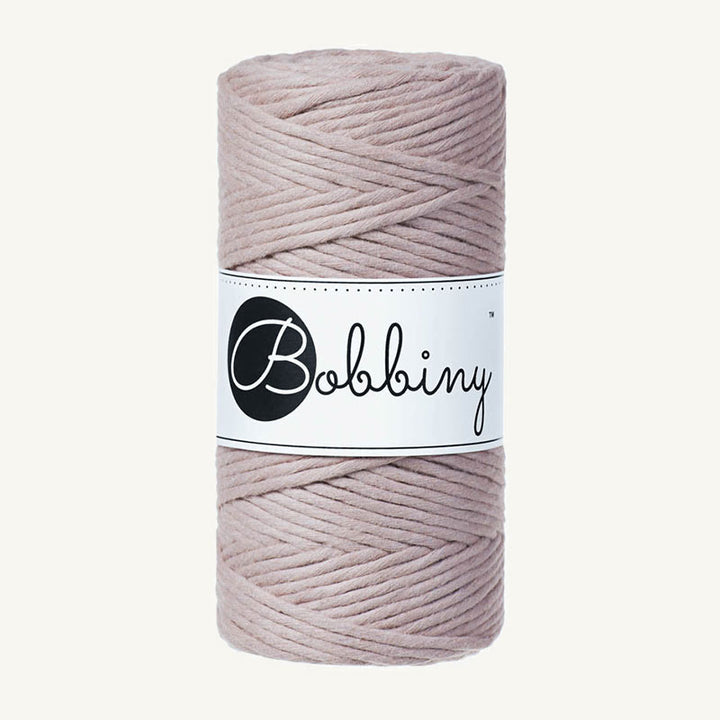 Bobbiny Makrameekordel - Regular 3mm - 100 Meter - Farbe Pearl