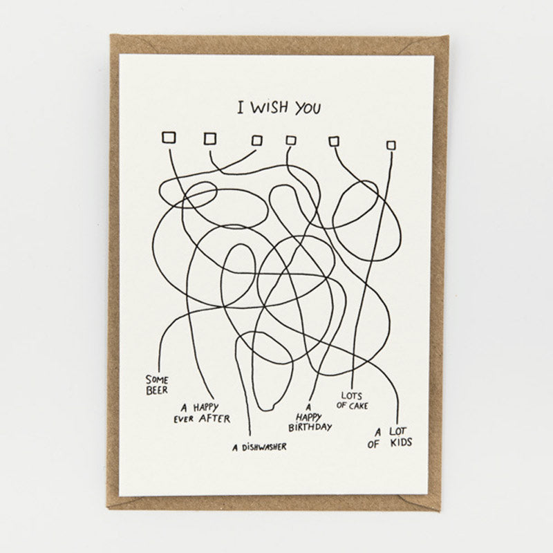 Studio Flash ‘I WISH YOU...’ - Letterpresskarte mit Umschlag