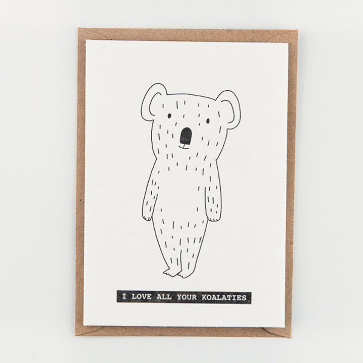 Studio Flash ‘I LOVE ALL YOUR KOALATIES’ - Letterpresskarte mit Umschlag