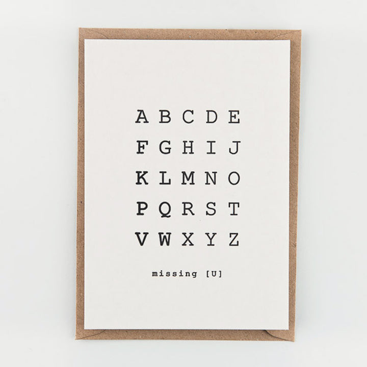 Studio Flash ‘MISSING U’ - Letterpresskarte mit Umschlag