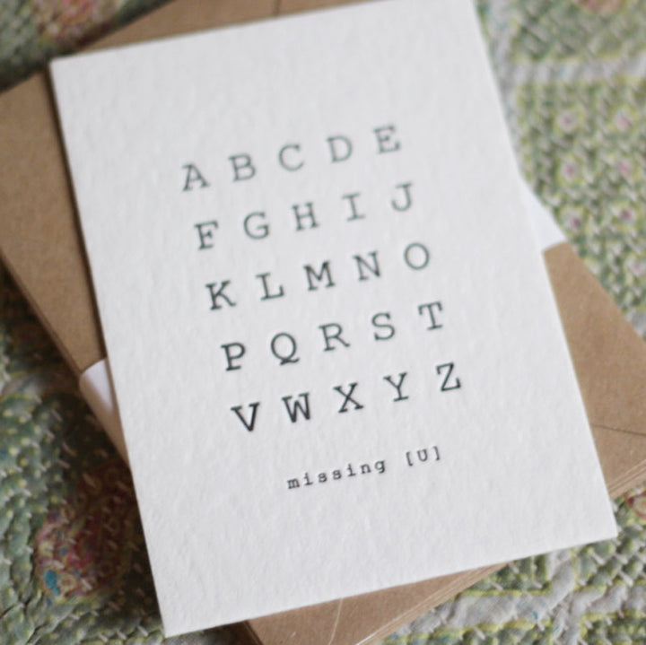 Studio Flash ‘MISSING U’ - Letterpresskarte mit Umschlag