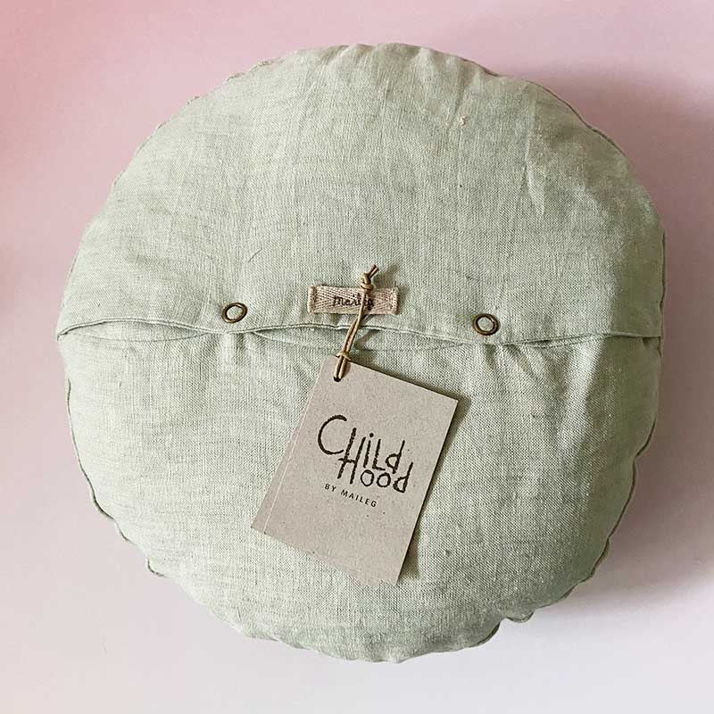 Kleines, rundes Zierkissen - mint